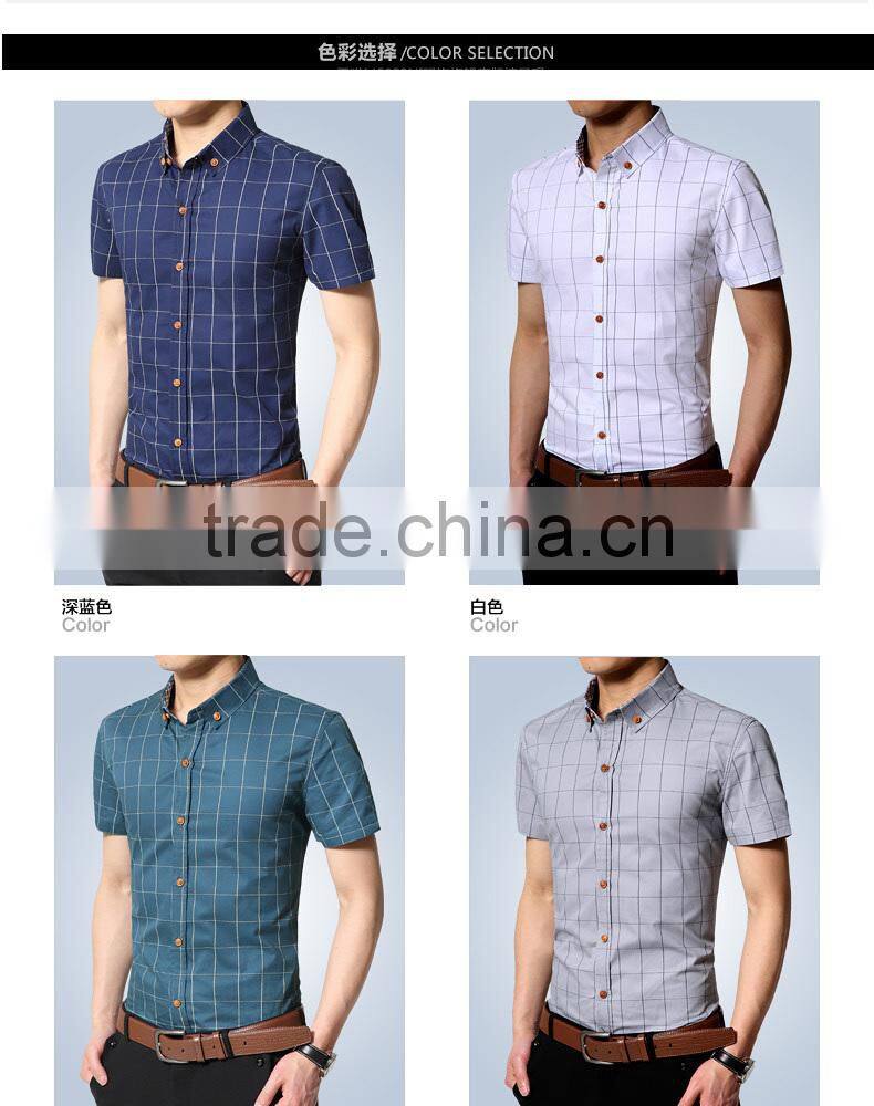 2015 Men shirts manufacturers fashion style plain short sleeve