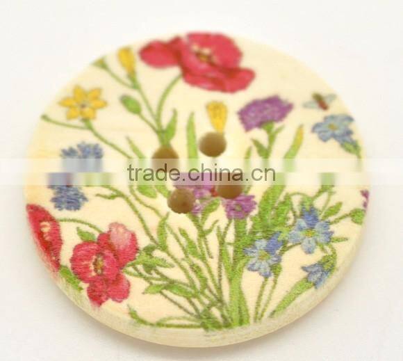 Bulk Sale Scrapbooking Flower 4 Holes Wood Painting Sewing Buttons