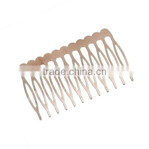 Iron Based Alloy Hair Clips Findings Rectangle Rose Gold 64mm x 39mm