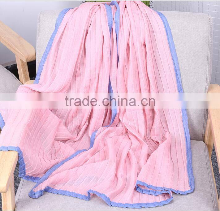 2017 New women hijab fashion large size cotton scarf spring summer pure color scarves shawl