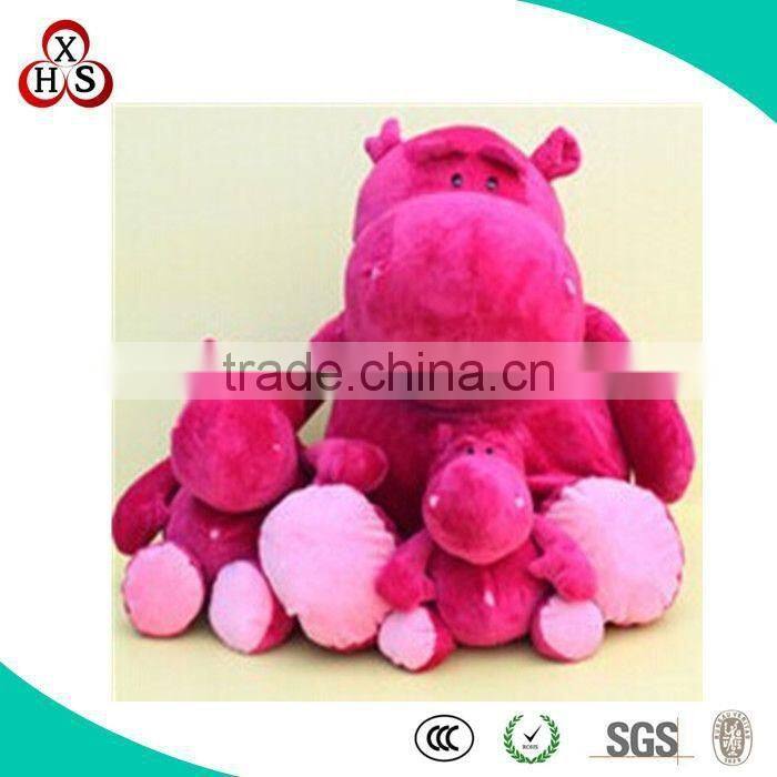 colorful design for plush key chain with cloth 2016 Hot Sale Soft With Cloth Plush Hippo Keychain For Wholesale