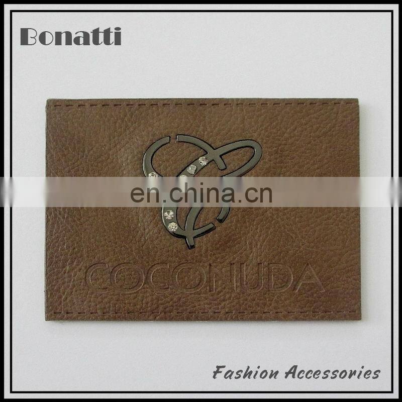 new design pu leather label or patches for garment