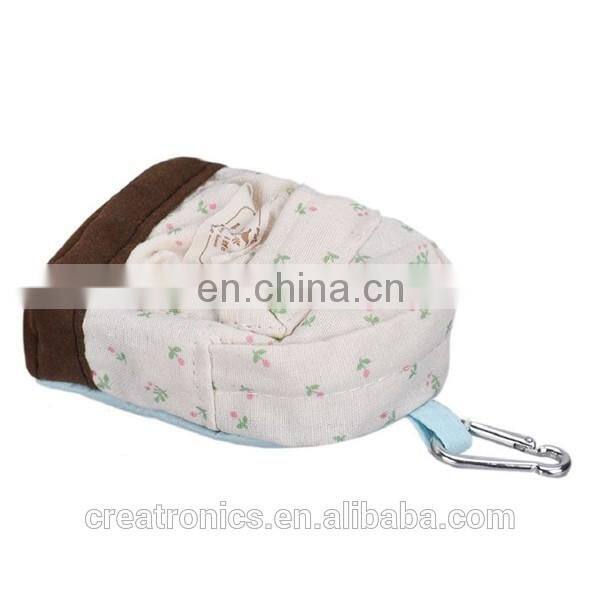 CR Mix Colors Vintage Women Girl Kid Baby Storage Cute Flower Floral Coin Round Zipper Bag Bule Change Wallet Purse