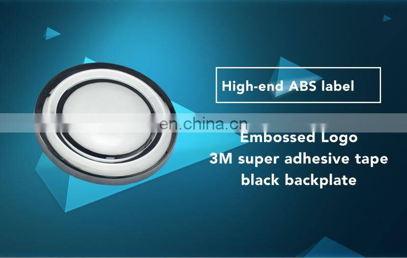 ABS Chromed Round Car Nameplate Badges Emblems, Custom Plastic Car Auto Logo Sticker