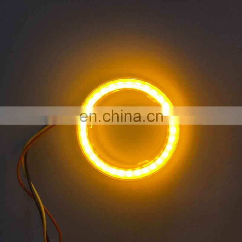 dual color COB LED angel eye halo ring white yellow