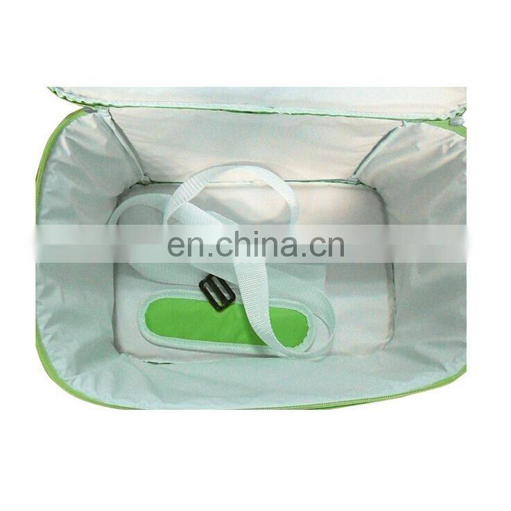 Manufacturer Custom Shaped Fancy Eco-friendly Reusable Personalized Fitness Ice Hot And Cold 210D Green Ice Cream Cooler Bag