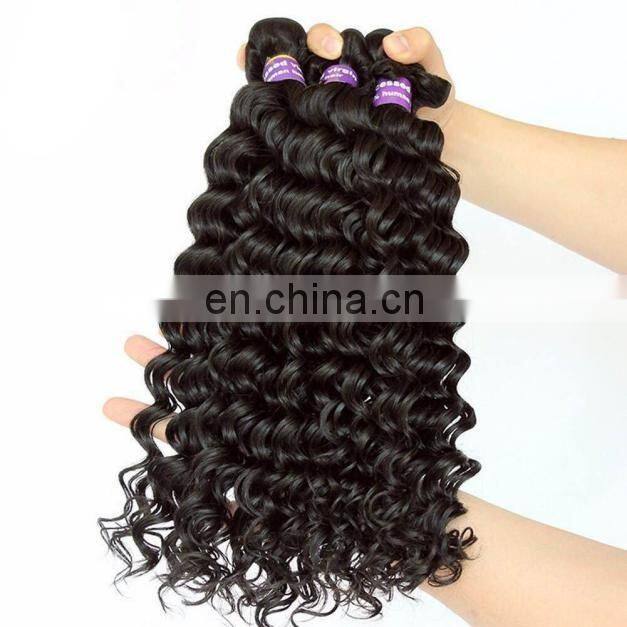 Good Feedback Deep Curl Virgin human hair bundles brazillian hair bundles with closure