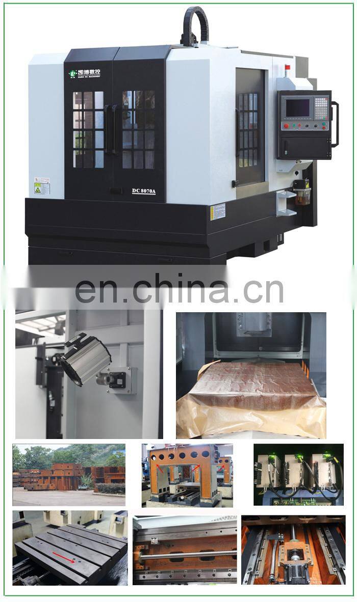 3 axis vertical and horizontal machine, 8070 small cnc milling machine