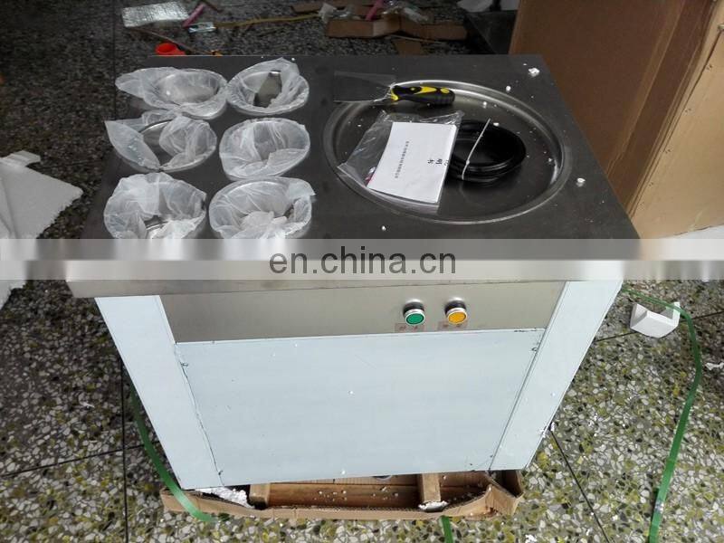 Flat Pan Frozen Yogurt Real Fruits Fry Ice Cream Machine