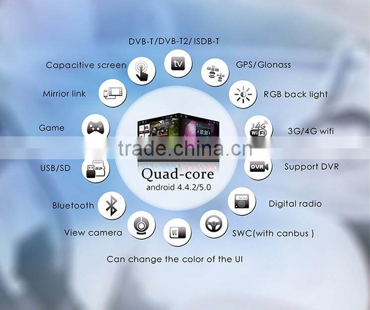 Double din car dvd player audio with GPS for Toyota Camry with Radio Bluetooth Wifi OBD SWC