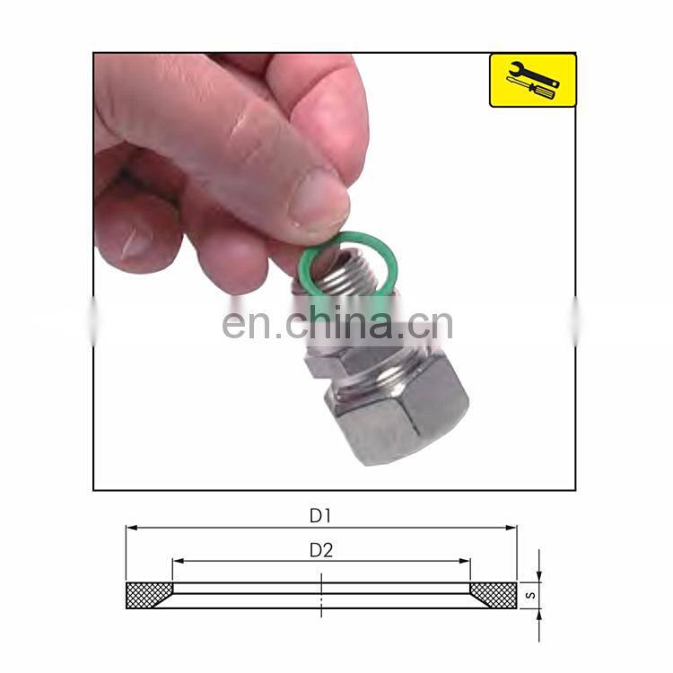 Heat Resistant Slant Gasket DIN3869 Threaded Connector Trapezoidal ED Rubber Seal Ring Seals DIN Static Seal For Pipe Joint