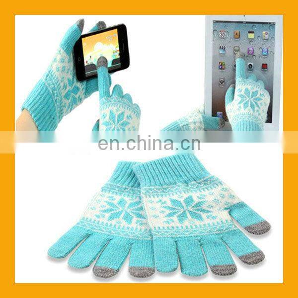Cheapest Fashion Winter Snow Jacquard Touch Gloves