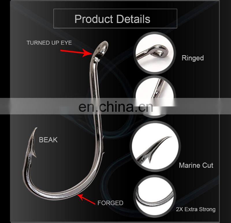 50pcs/box High Carbon Steel Environmental Saltwater Freshwater Fishing Gear Two Extra Barbs Baitholder Fishing Hook