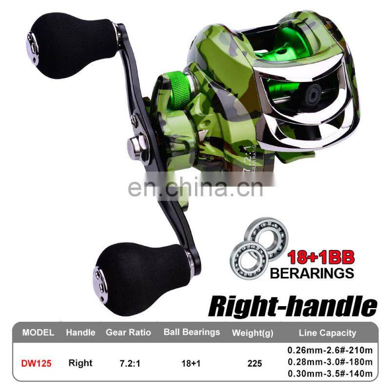 18+1 Bearings Waterproof Left / Right Hand Baitcasting Fishing Reel 7.2:1  Casting Fishing Bait Reel Baitcasting