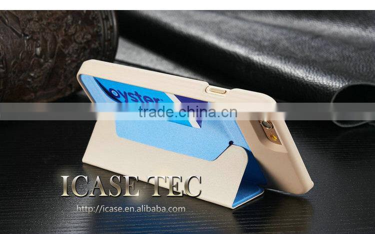 Business Leather Card Slots Matte Stand Mobile Phone Case Cover for iPhone 6 4.7inch