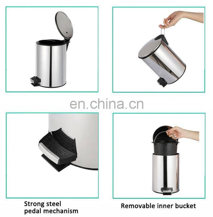 kitchen dust bin bathroom waste bin indoor foot pedal garbage can stainless steel trash can