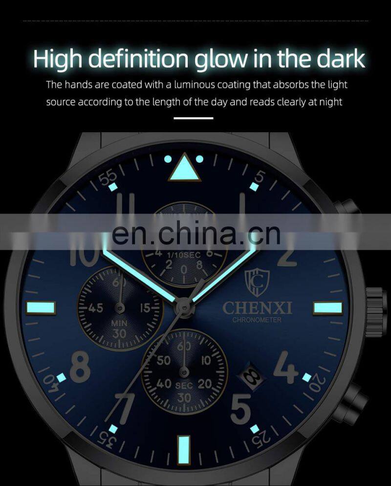 CHENXI 937 Men Quartz Watches New Fashion Sport Waterproof Luxury Chronograph Stainless Steel Wrist Watch