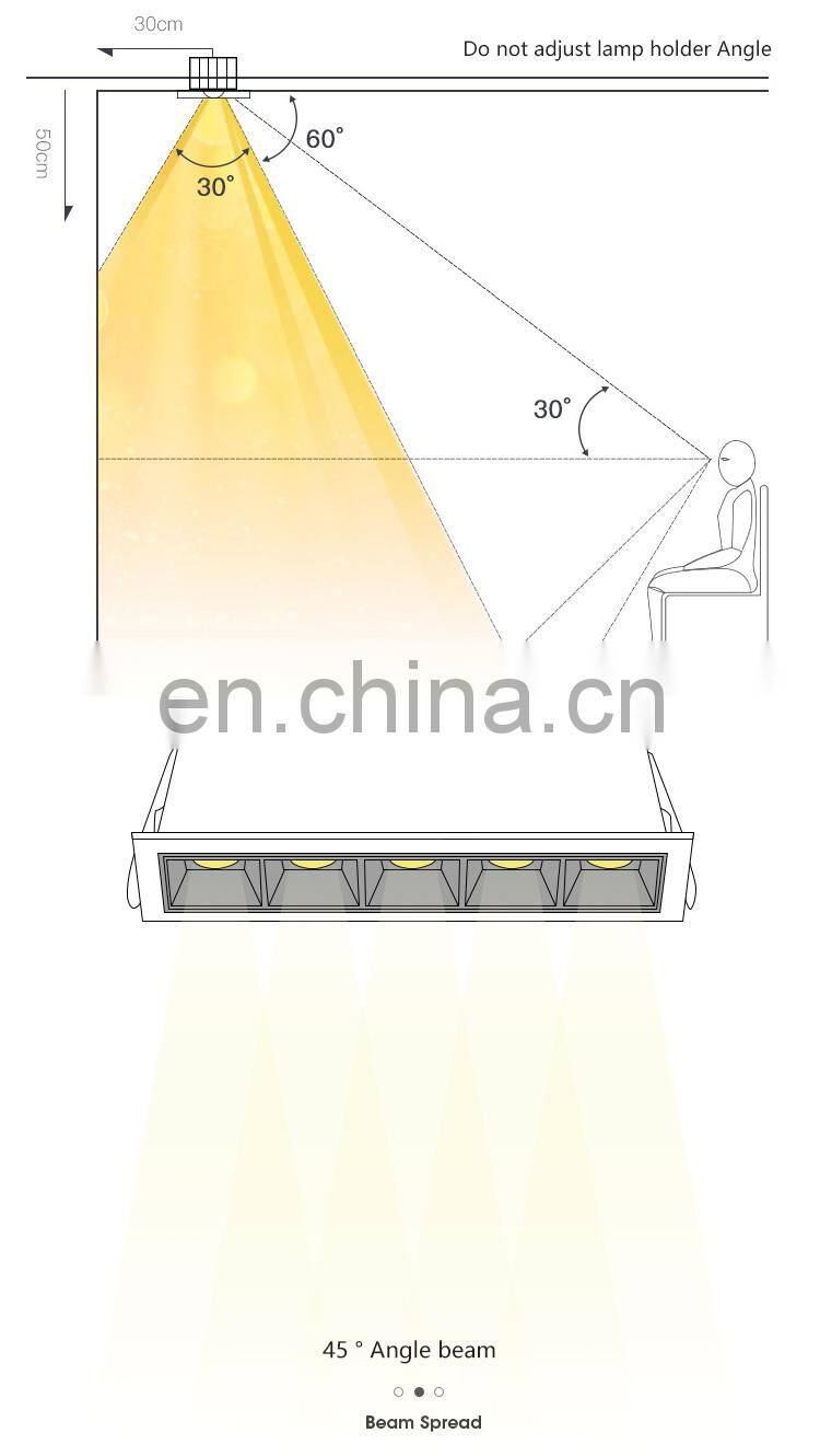 Easy Installation Strobe Free Indoor Office Home 2 4 10 20 30 W LED Recessed Linear Down Light