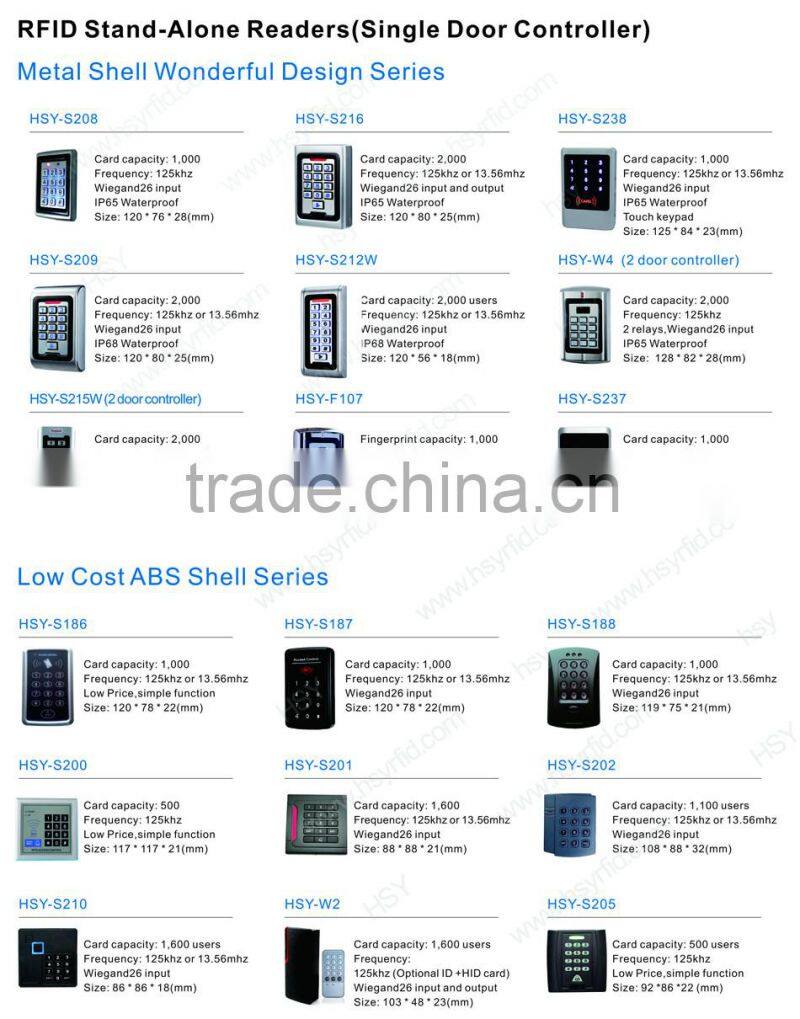 HSY-S215W 125khz 2000 Cards Wiegand Access Control Keypad 2 Doors Controller with IP68 Waterproof
