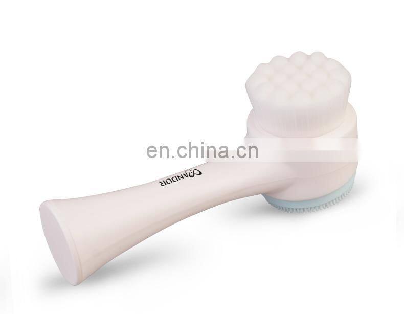 High Quality Exfoliating silicone synthetic head Facial  Cleansing  brush dual  side synthetic fiber  face cleanser
