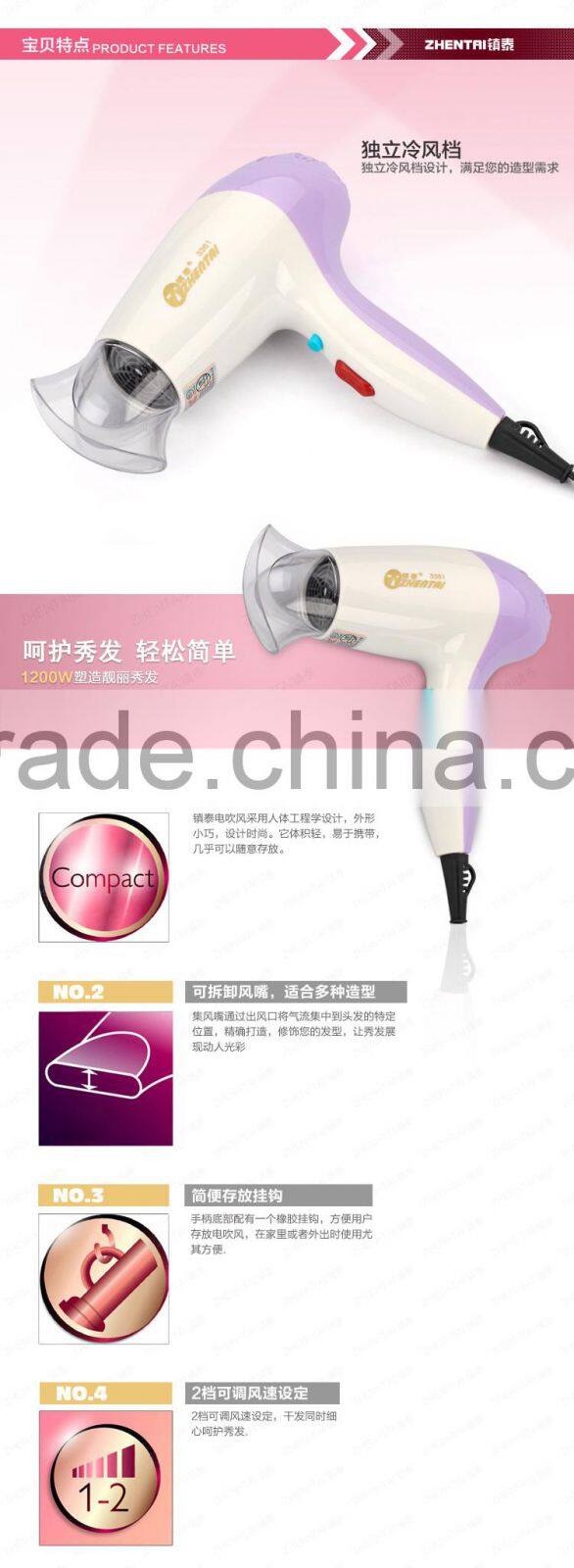 Travel Fordable Hair Dryer Easy To Carry Chinese Factory Lowest Price Hair Dryer