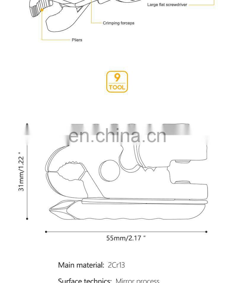 Outdoor Multifunctional Tools Stainless Steel Pliers EDC Combination Folding Pocket Tools Gift Customization