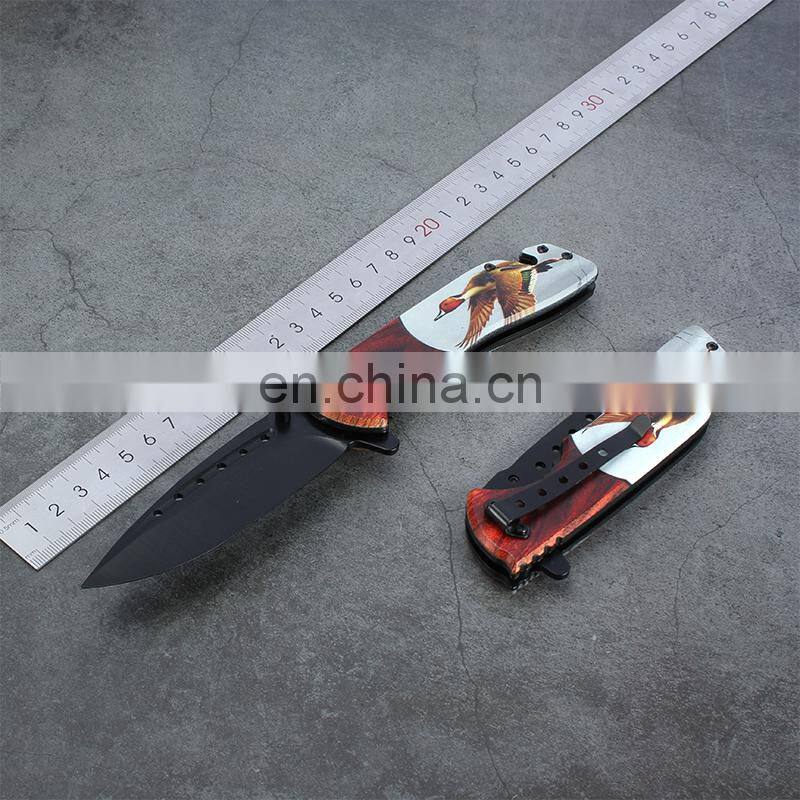 Plastic 3D Printing Handle Stainless Steel Outdoor Folding Camping Survival Pocket Knife with Belt Clip