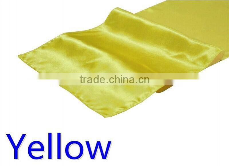 hot selling ployester satin table runner for wedding decoration, ivory color