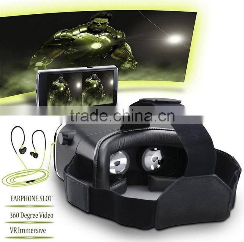 2016 Virtual Reality Glasses Head Headset VR Box 3D Glasses for 3.5 to 6.0 inch Smartphone VR Shinecon