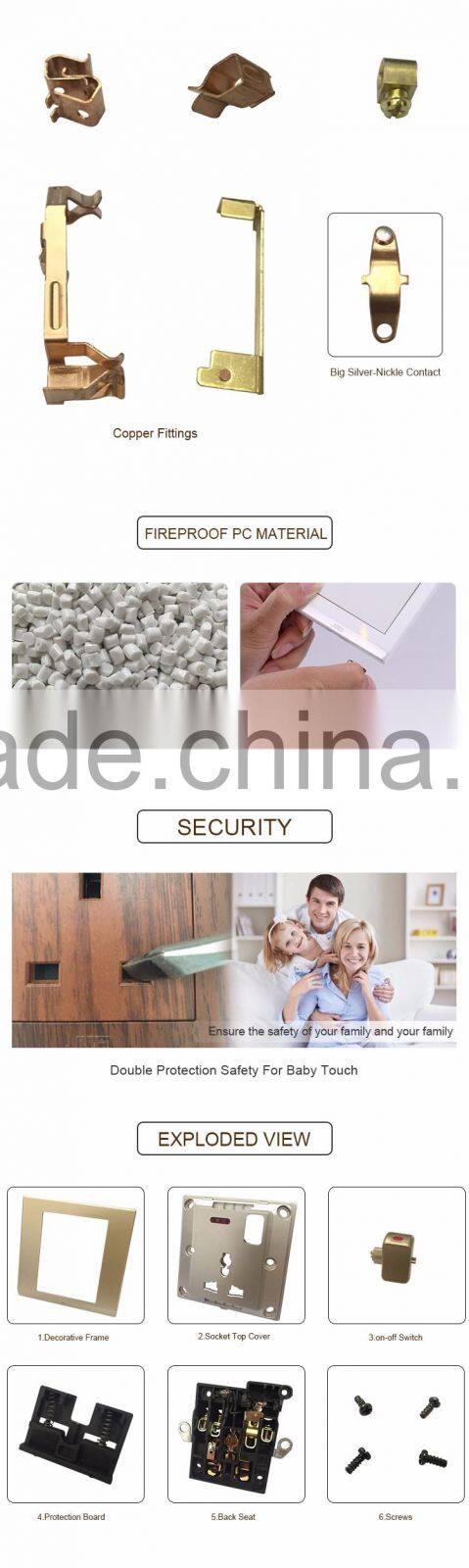 Made in China disconnect switch or switch hair dryer, switch button with copper