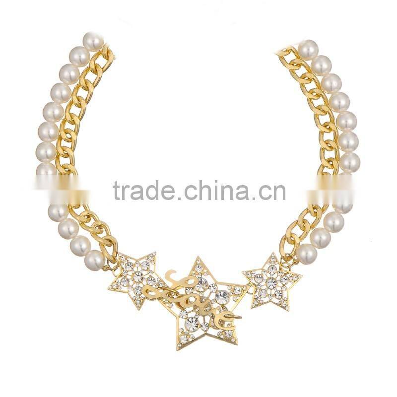 New Girls Chain Design Jewelry Handmade Lucky Star Love Gold Choker Necklace