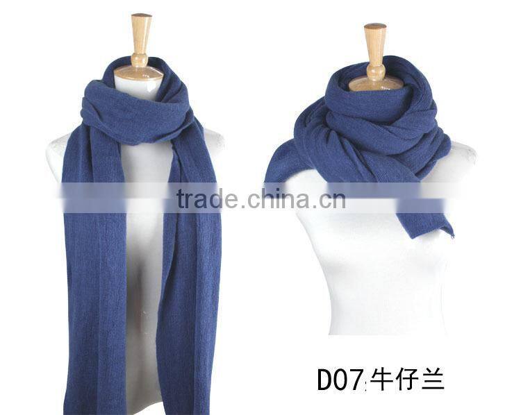 Wholesale Long Acrylic Knitted Plain Fashion Ladies Winter Scarf