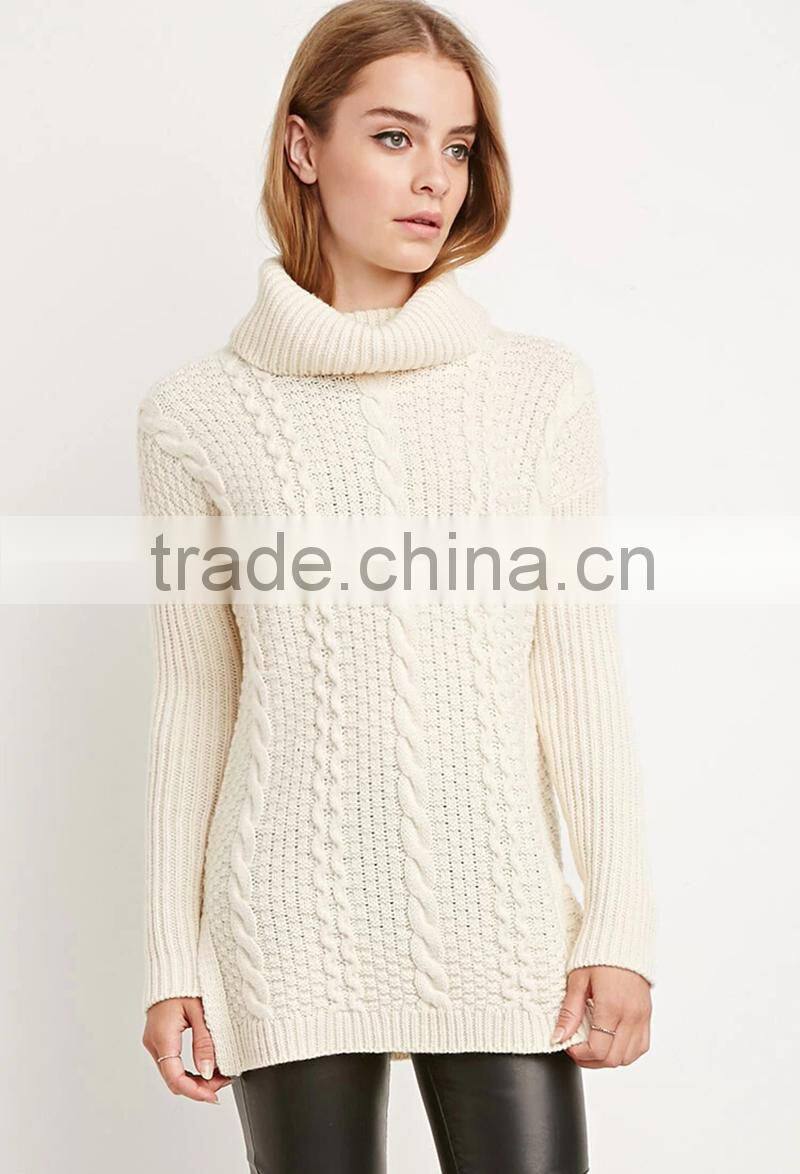 2016 New fashion design winter knitted wool cashmere woman sweater