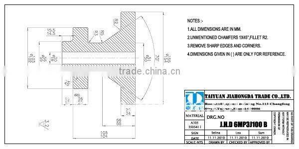 A105 Carbon steel in many industries Stem housing free forging