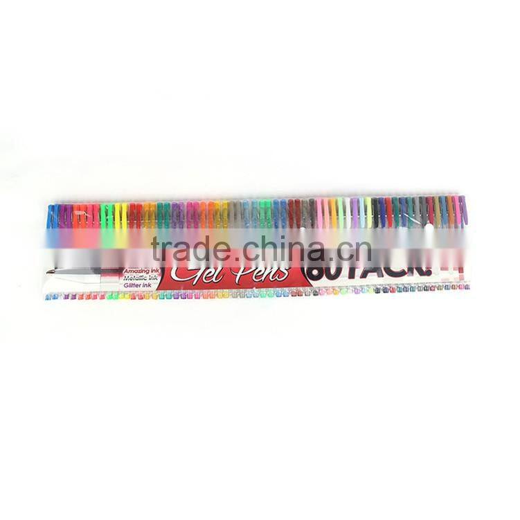 Promotional plastic oil pen roller ball pen with 60 colors
