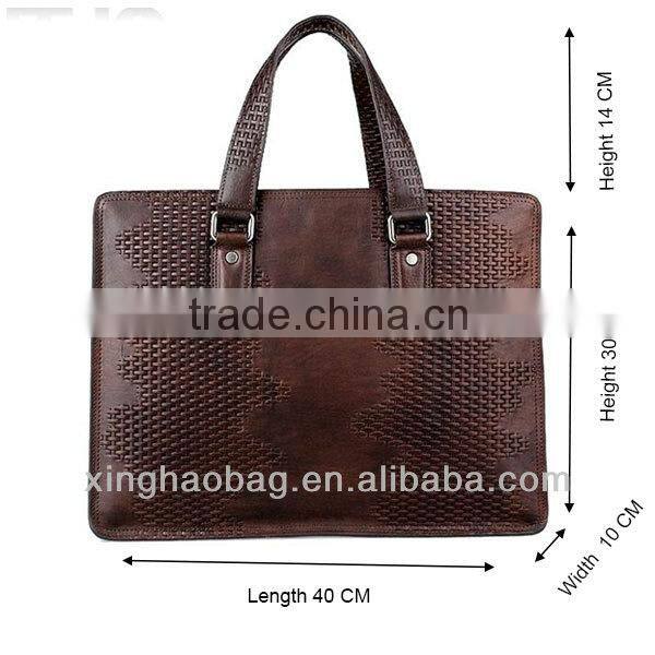 2014 Men Large Leather Briefcase brand leather briefcase