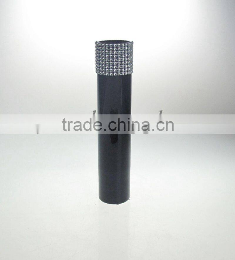 Colored Tall bling cylinder glass vase for home decoration