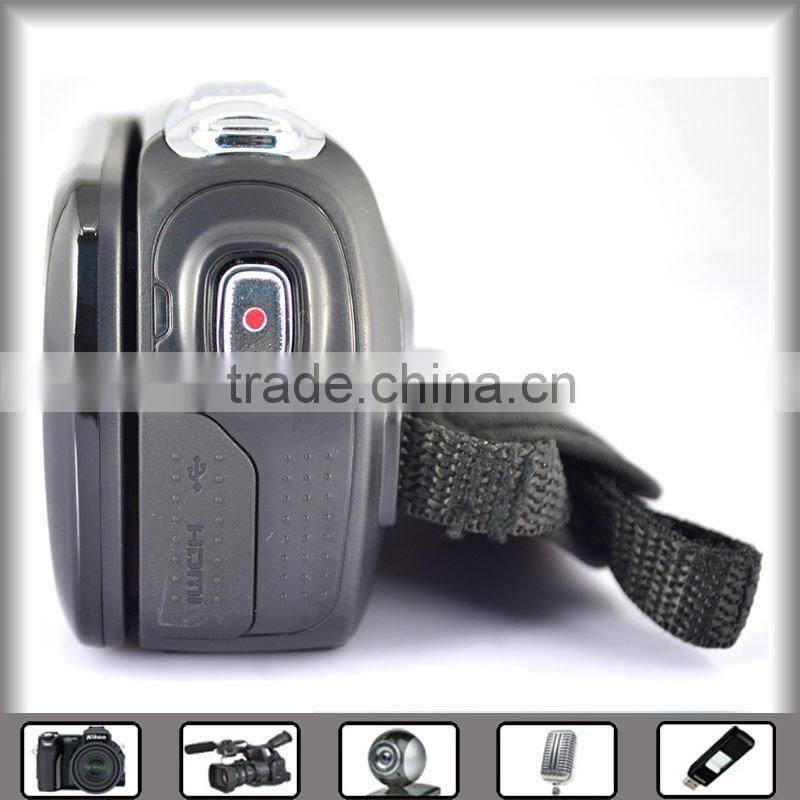 hd digital camera video camcorder 12mp with 3.0" TFT LCD can revolve angle of 270 degrees, USB2.0, flash light
