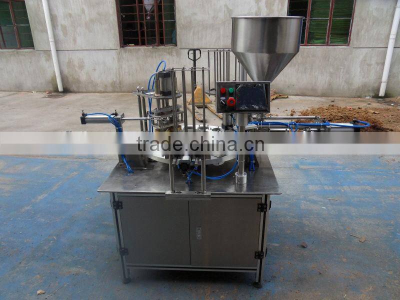 cheap automated powder plastic cups filling sealing machine