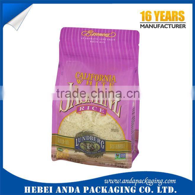 Printed vacuum bags for rice packaging/ plastic rice packing bag for 1kg 2kg 5kg rice packaging material