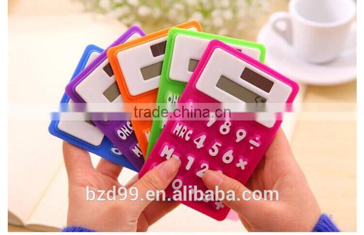 Promotion Gift Mini Silicone Porket Calculator Solar Cell Calculator / Logo Customized OEM Electronic Manufacturer