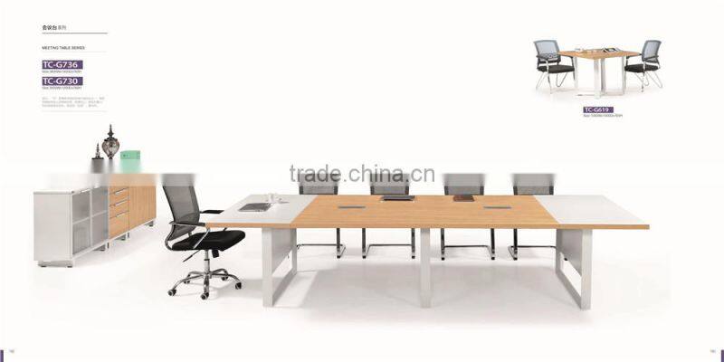 Best selling conference table specifications with white steel frame