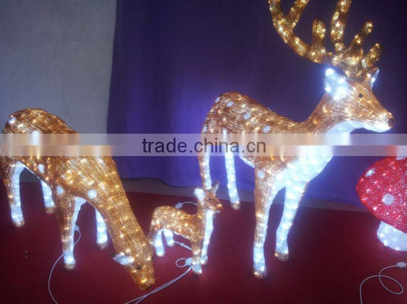 3D family set sika deer outdoor animals christmas lights motif light