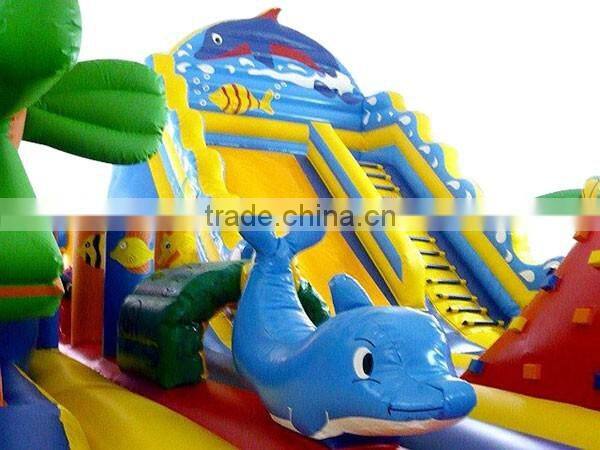 tropical theme kids inflatable trampoline,inflatable kids jumping trampoline,seaworld inflatable trampoline for sale