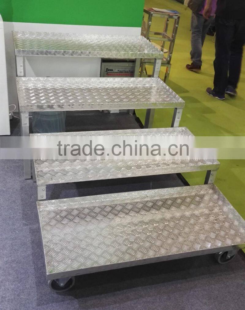 Aluminium show table series with wheels for flower planter