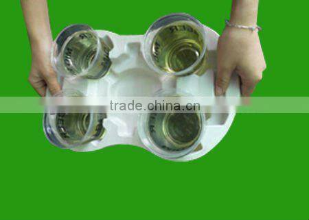 Custom Sugarcane Bagasse Molded Fiber Coffee Cup Trays,Cup Holder Pulp Paper
