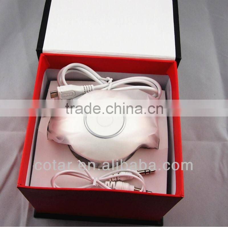 2015 black mini bluetooth speaker with led light cool round shape wireless speaker