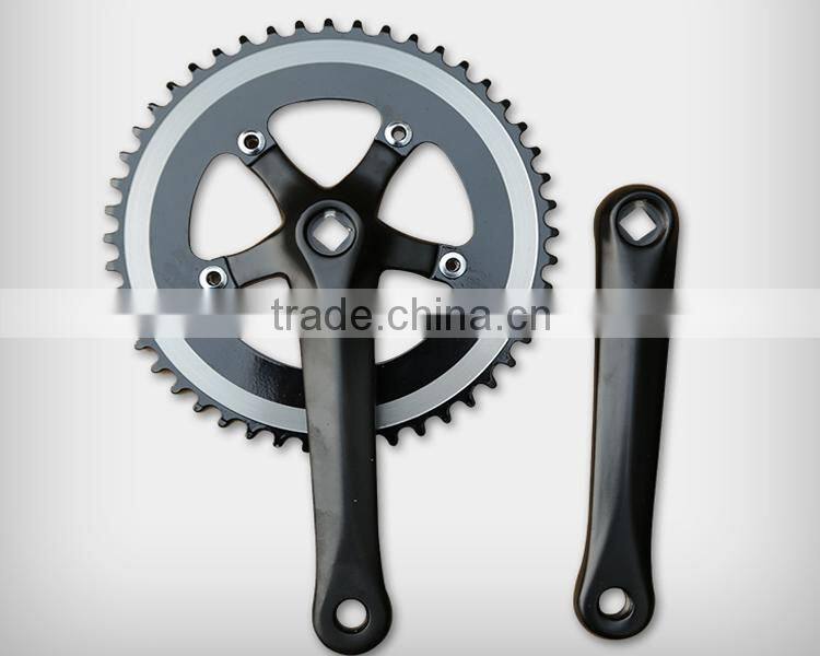 Single speed bicycle alloy chainwheel and crank