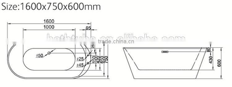 North American ce bath and tub,vintage contemporary tubs,upc acrylic elliptical bathtub