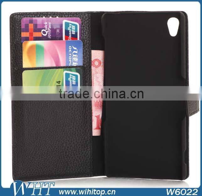 LEATHER PU FLIP BOOK WALLET CARD HOLDER CASE COVER FOR SONY XPERIA Z3 L55T L55U D6653 #W6022